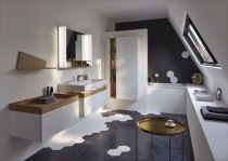 Ensemble Terrace 100 cm 1 plumier bois massif + 2 tiroirs Laque Brillante Blanc + vasque simple céramique - JACOB DELAFON