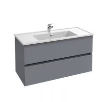 Ensemble TOLBIAC 100 cm 2 tiroirs - Finition mélaminé Gris mat - Meuble + Vasque - JACOB DELAFON EB2354-NGY