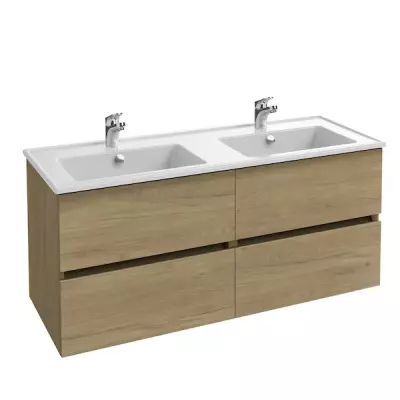Ensemble TOLBIAC 120 cm 4 tiroirs - Finition Ch�ne Colorado - Meuble + Vasque - JACOB DELAFON EB2355-ECD