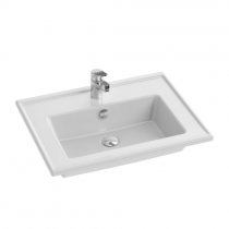 Ensemble TOLBIAC 60 cm 2 tiroirs - Finition mélaminé Blanc - Meuble + Vasque (miroir en option) - JACOB DELAFON EB2350-NWT