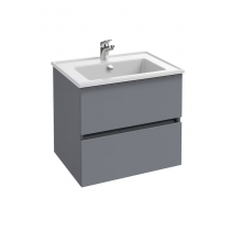 Ensemble TOLBIAC 60 cm 2 tiroirs - Finition mélaminé Gris mat - Meuble + Vasque - JACOB DELAFON EB2350-NGY