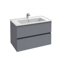 Ensemble TOLBIAC 80 cm 2 tiroirs - Finition mélaminé Gris mat - Meuble + Vasque - JACOB DELAFON EB2352-NGY
