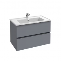 Ensemble TOLBIAC 80 cm 2 tiroirs - Finition mélaminé Gris mat - Meuble + Vasque (miroir en option) - JACOB DELAFON EB2352-NGY