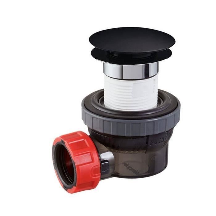 Siphon pour lavabo ultra-compact avec bonde Quick Clac sans trop