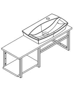 Meuble lave-mains - Esquisse Court