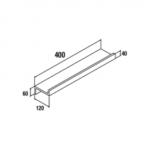 Étagère 400 mm SOLID SURFACE blanc mat - SALGAR Réf. 82333