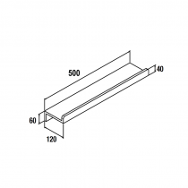 Étagère 500 mm SOLID SURFACE blanc mat - SALGAR Réf. 82334