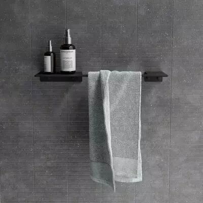 Etag�re porte-serviette Square Noir mat - SALGAR R�f. 103340
