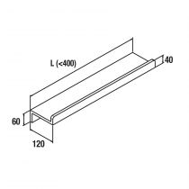 Étagère SHIRO Solidsurface SUR-MESURE (150-400mm) Blanc mat - SALGAR Réf. 24732