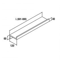 Étagère SHIRO Solidsurface SUR-MESURE (601-800mm) Blanc mat - SALGAR Réf. 24733