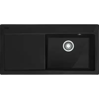 Evier 1 cuve Mythos MTK611-100 100cm �outtoir � gauche Fraceram Anthracite mat - FRANKE R�f. 905736