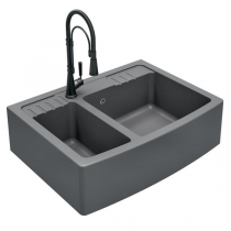 Evier 2 cuves Clotaire 89.8x66.1cm Luisigranit Gris Titanium - LUISINA Réf. EV9529021