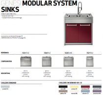 Evier STEEL Genesi Modular System Sink 70/90/120cm