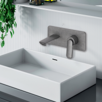 Façade (seule sans box encastrée) mitigeur lavabo Métal brossé - Cristina Ondyna Réf. FL25877