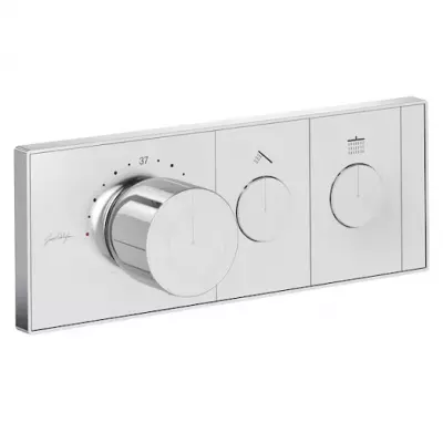 Fa�ade mitigeur thermostatique 2 sorties � encastrer Grands Boulevards Chrom� - Jacob Delafon R�f. E26346-9-CP