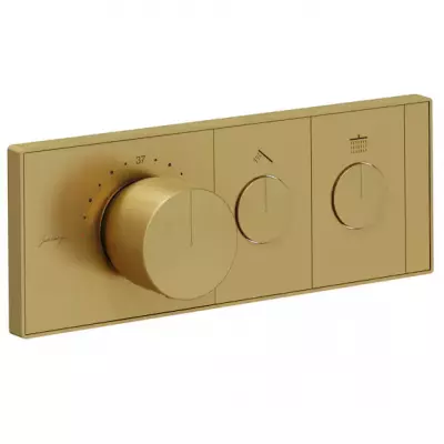 Fa�ade mitigeur thermostatique 2 sorties � encastrer Grands Boulevards Laiton bross� - JACOB DELAFON R�f. E26346-9-2MB