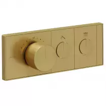 Fa&ccedil;ade mitigeur thermostatique 2 sorties &agrave; encastrer Grands Boulevards Laiton bross&eacute; - JACOB DELAFON R&eacute;f. E26346-9-2MB