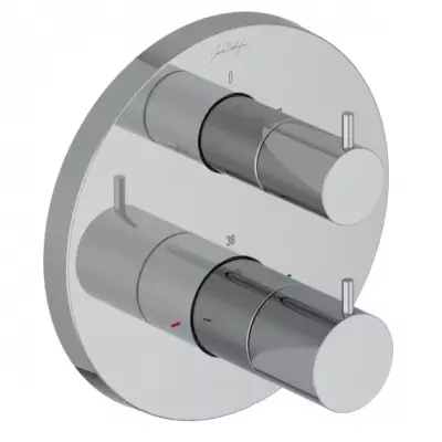 Fa�ade mitigeur thermostatique 2 sorties � encastrer M�tro Chrom� - JACOB DELAFON R�f. E78024-4A-CP