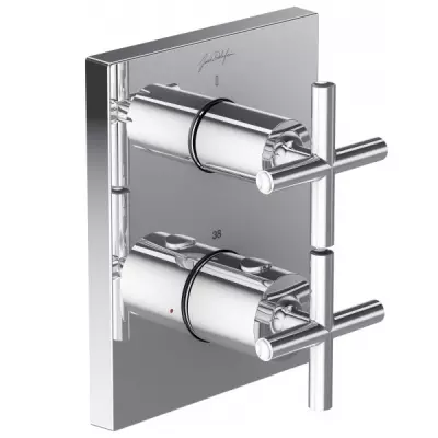 Fa�ade mitigeur thermostatique 2 sorties � encastrer Modulo Classic Chrom� - JACOB DELAFON R�f. E75395-CP