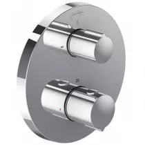 Fa&ccedil;ade mitigeur thermostatique 2 sorties &agrave; encastrer Modulo Round Chrom&eacute; - JACOB DELAFON R&eacute;f. E75390-CP