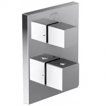 Fa&ccedil;ade mitigeur thermostatique 2 sorties &agrave; encastrer Modulo Square Chrom&eacute; - JACOB DELAFON R&eacute;f. E75391-CP