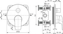 Façade pour mitigeur bain-douche encastré Ceraflex Chrome - Ideal Standard Réf. A6725AA