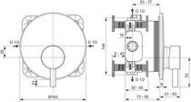 Façade pour mitigeur douche encastré Ceraline chrome - Ideal Standard Réf. A7388AA