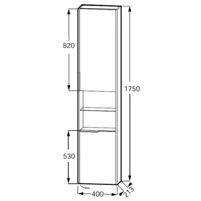 Flaconnier Bastille 2 portes charni�res � droite 1 niche M�lamin�  - JACOB DELAFON R�f. EB2229D-T-M