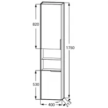 Flaconnier Bastille 2 portes charni&egrave;res &agrave; gauche 1 niche Laque - JACOB DELAFON R&eacute;f. EB2229G-T-L