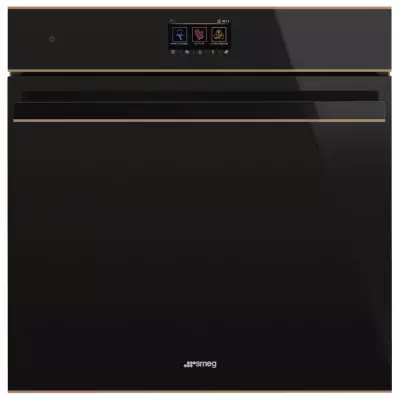Four \ Dolce Stil Novo\  Verre noir Eclipse/ finition cuivre - SMEG R�f. SO6604S4PNR