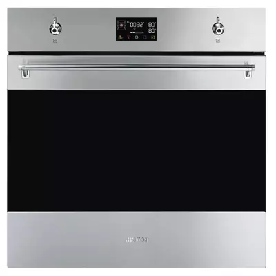 Four Classica combin� vapeur multifonction Inox anti-trace / Verre noir - SMEG R�f. SO6302S3PX