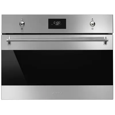 Four compact 45cm Classica Inox anti-trace / Verre noir - SMEG Elite R�f. SO4301M0X