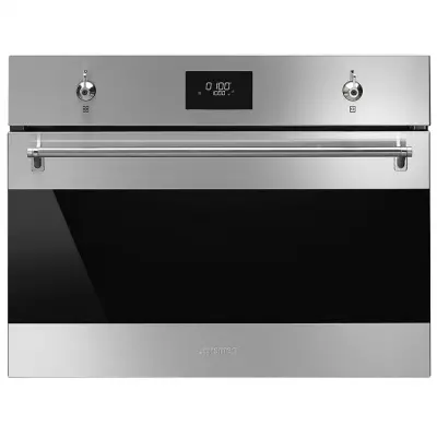 Four compact 45cm Classica Inox anti-trace / Verre noir - SMEG Elite R�f. SO4301M1X
