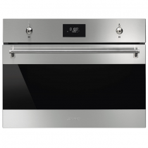 Four compact 45cm Classica Inox anti-trace / Verre noir - SMEG Elite Réf. SO4301M1X