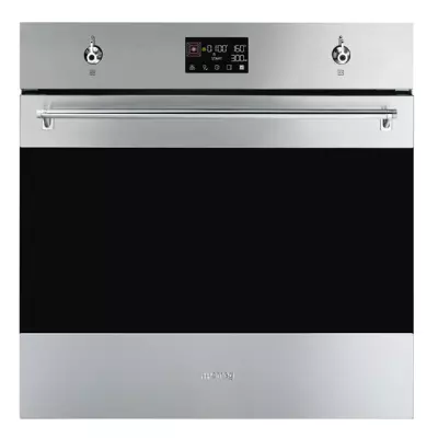 Four micro-ondes combin� Classica Vapor clean 68l Inox/verre Noir -SMEG Elite R�f. SO6302M2X