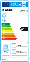 Four multifonction pyrolyse 71l A  Noir graphite mat - ASKO Réf. OP8664A2