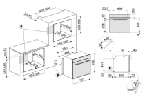 Four multifonction pyrolyse Linéa 68l A+ Gris Neptune - SMEG Réf. SOP6104TPG