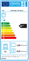 Four multifonction pyrolyse Série 8000 71l A++ Noir mat - AEG Réf. BPK742280T