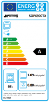 Four multifonction pyrolyse Victoria 68l A Crème - SMEG Réf. SOP6900TP