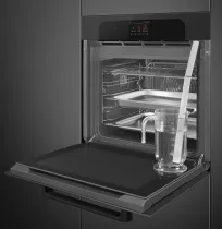 Four MUSA  60 cm Combin&eacute; vapeur Vapor clean Noir brillant - SMEG Elite R&eacute;f. SO6204S4PB