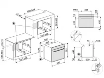 Four MUSA  60 cm Combin&eacute; vapeur Vapor clean Noir brillant - SMEG Elite R&eacute;f. SO6204S4PB