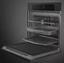 Four MUSA 60cm Combin&eacute; vapeur pyrolyse A+ Noir Brillant- SMEG Elite R&eacute;f. SOP6204S2PB