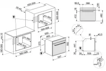 Four MUSA 60cm combin&eacute; Vapor Clean A+ Noir Brillant- SMEG Elite R&eacute;f. SO6202S3PB