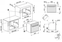 Four Pyrolyse MUSA 60cm Chaleur tournante Gris m&eacute;tal Brillant - SMEG Elite R&eacute;f. SOP6202TS
