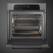Four Pyrolyse MUSA 60cm Chaleur tournante Gris m&eacute;tal Brillant - SMEG Elite R&eacute;f. SOP6202TS