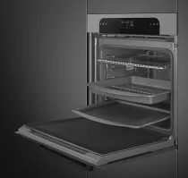 Four Pyrolyse MUSA 60cm Chaleur tournante Gris m&eacute;tal Brillant - SMEG Elite R&eacute;f. SOP6202TS