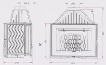 Foyer 800 Grand Angle volet 10 kW - Invicta R&eacute;f. P928585