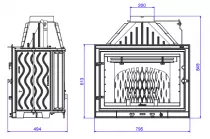 Foyer 800 Primo 10 kW avec volet - Invicta Réf. P978785