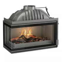 Foyer &agrave; bois 10kW 800 Angle vitre gauche avec volet - INVICTA R&eacute;f. P628373