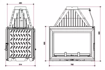 Foyer &agrave; bois 12kW 800 double face avec volet - Invicta R&eacute;f. P928244
